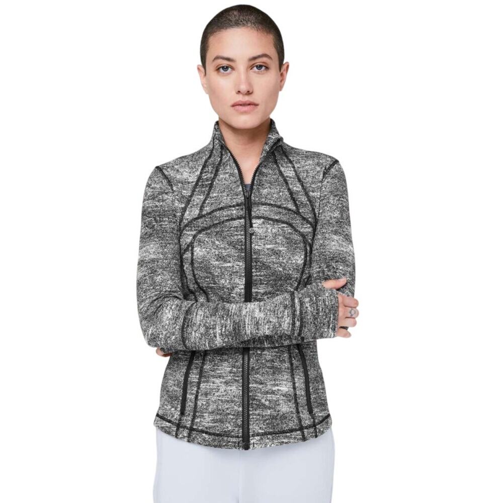 Lululemon Define Jacket Rush Jacquard Black White Size 4